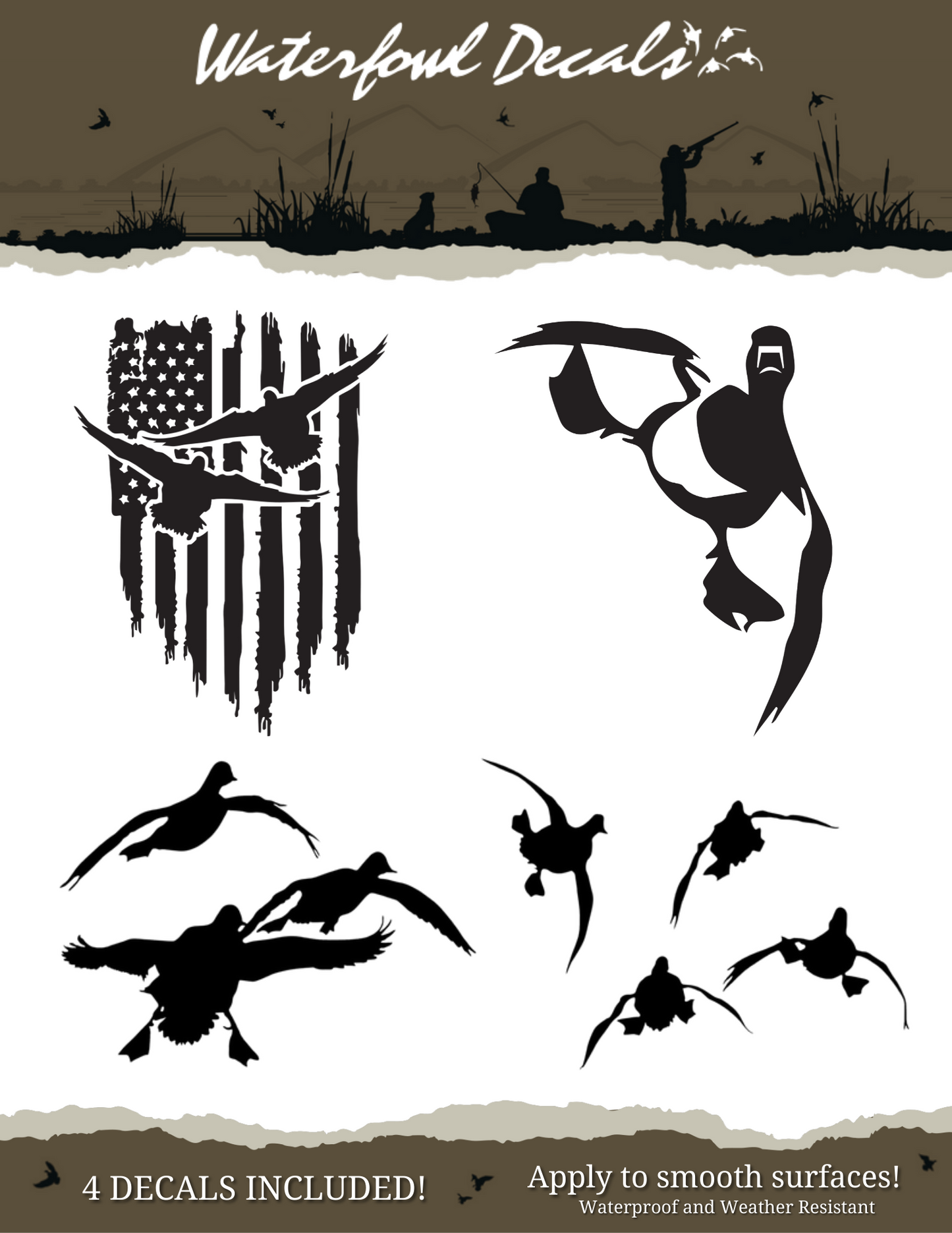 Waterfowl Decals Ultimate 5pc Duck Stickers