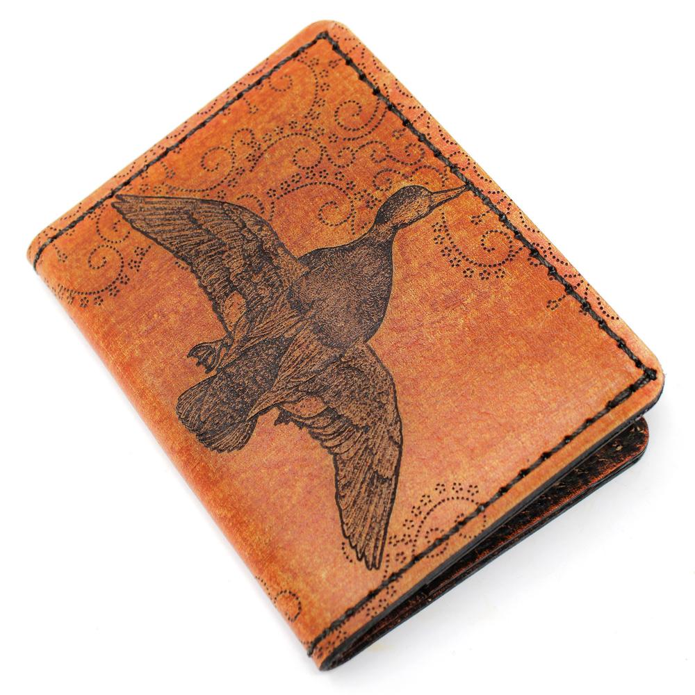 Handcrafted Leather Original Mens Wallet -  Duck Hunt